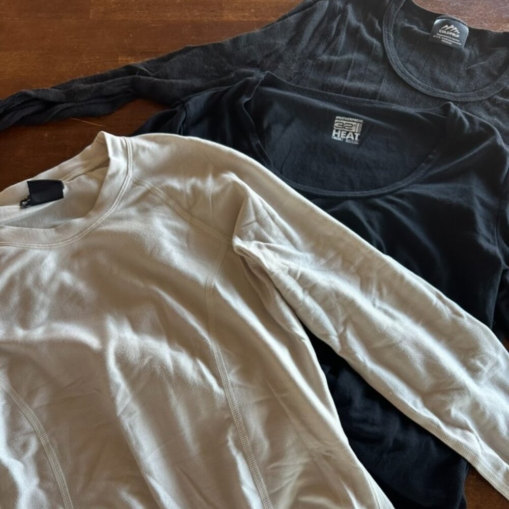 Cold Weather Long Sleeve Tops Bundle – 3 Pieces – Size Medium – Thermal Styles